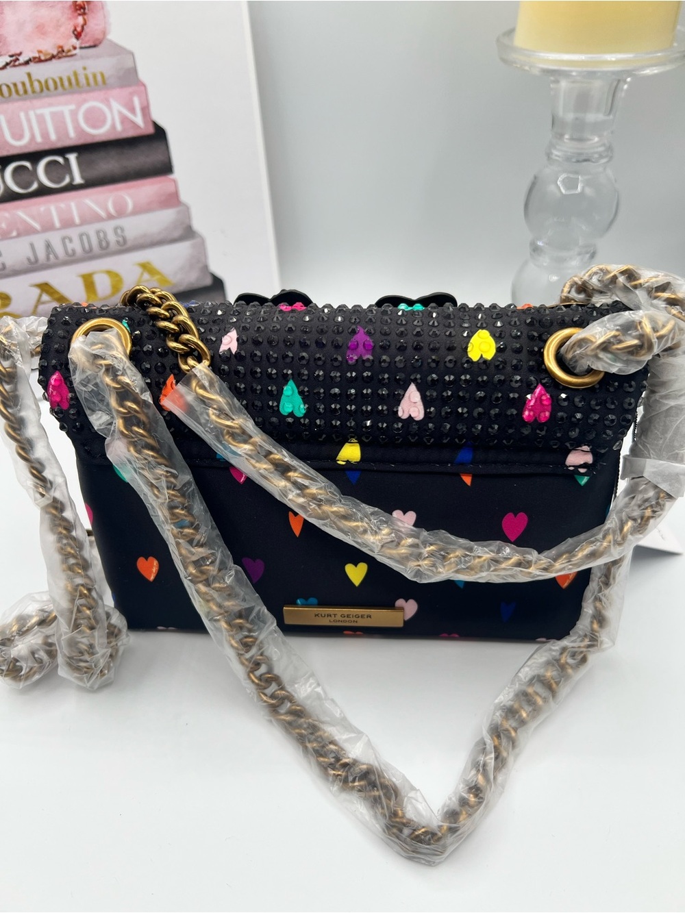 Kurt Geiger NWT Kensington Embellished Heart Shoulder & Crossbody Bag - Picture 6 of 12
